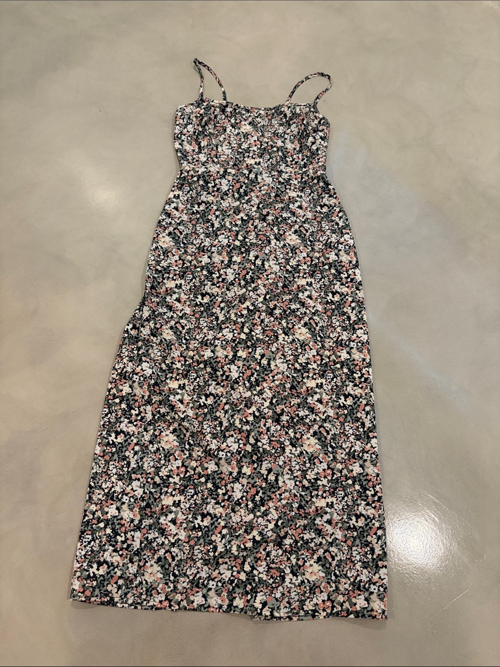 Abercrombie & Fitch Black Floral Spaghetti-Strap Maxi Dress